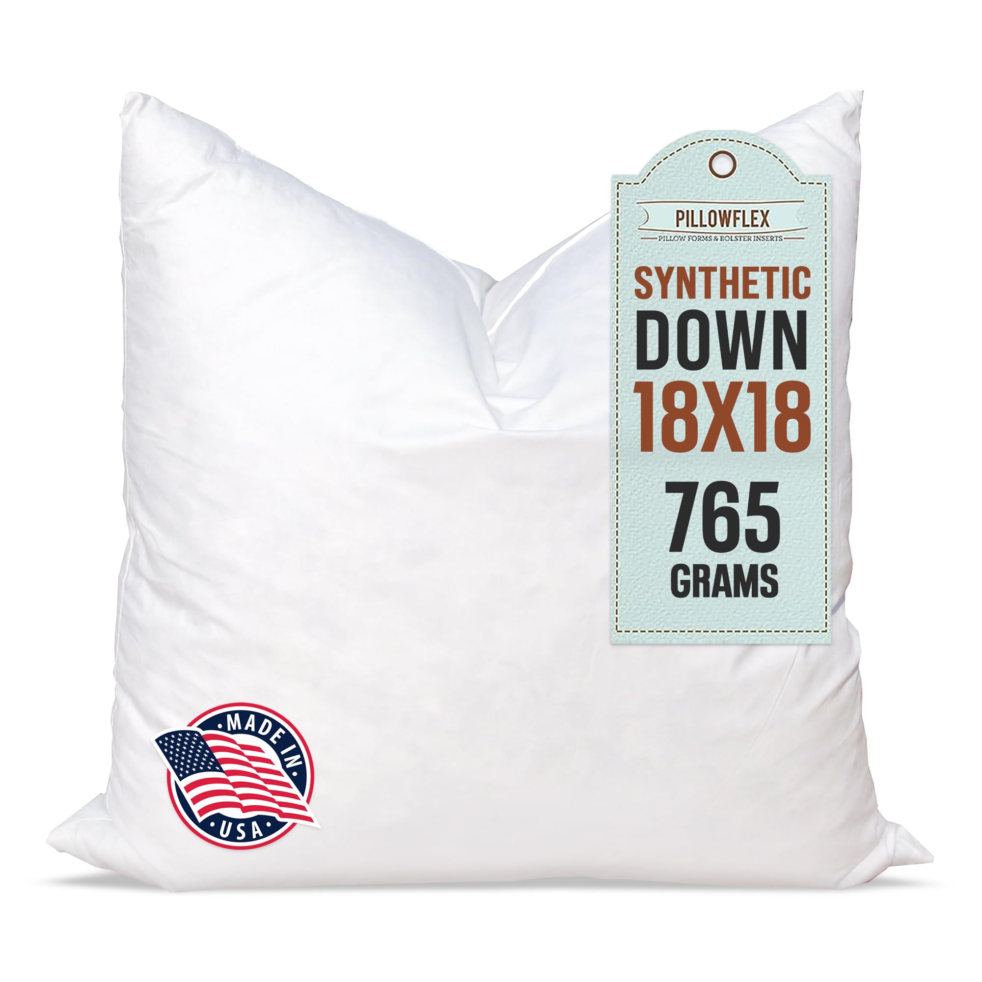 Amazon.com: Pillowflex Synthetic Down Pillow Insert - 18x18 Down